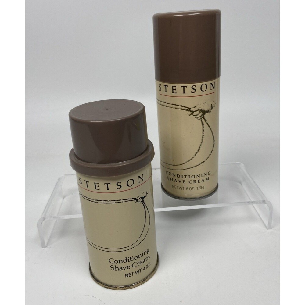 Stetson Conditioning Shave Cream Can 6oz & 4oz Vintage By Coty